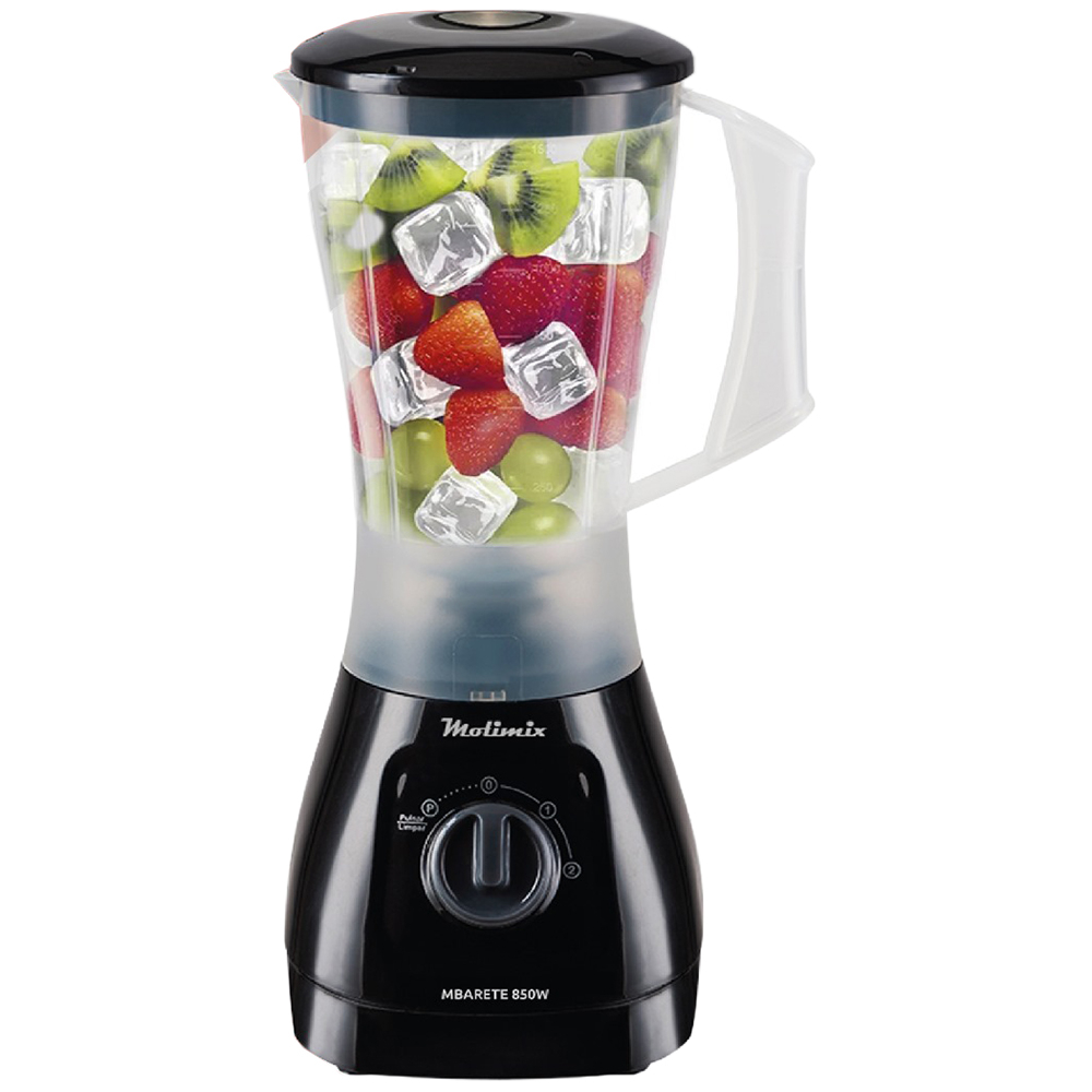 Características: 

Marca: Molimix
Modelo: Mbarete ML-850
Color: Negro/Blanco
Potencia: 850W
Material: Plástico - Láminas de acero inoxidable
Capacidad: 1.5 Litros
Velocidades: 2 + Pulsar
Voltaje: 220V
Dimensiones del Embalaje: 38.00 cm X 25.30 cm X 20.20 cm
Peso Bruto: 4.110 kg