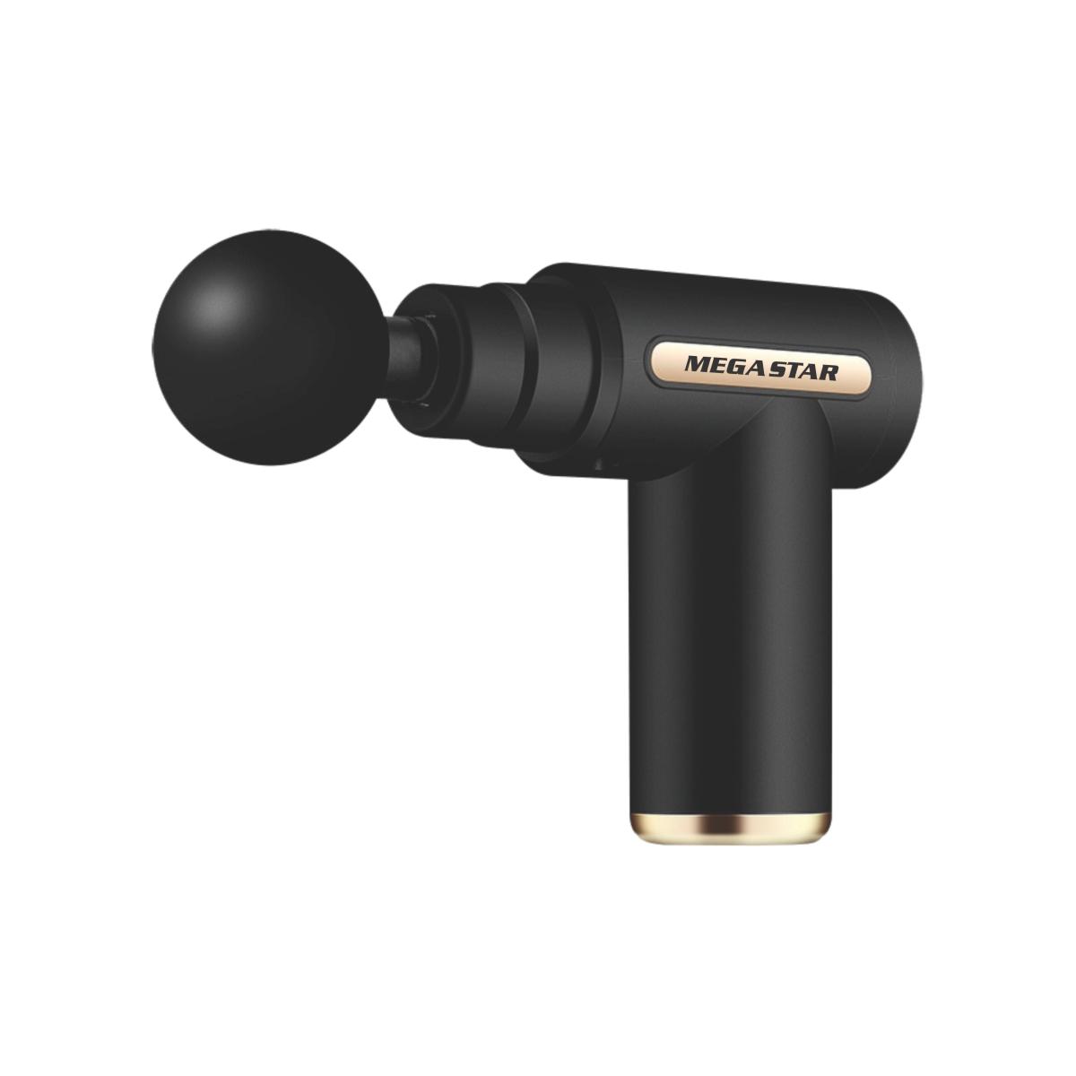 - 4 cabezales de masaje 
- 6 velocidades: 1800-3200 RPM
- Peso neto: 650 g 
- Tamaño del producto: 13,3 x 14,2 x 4,7 cm 
- Batería: 1200 mAh 
- Duración de la batería: 1-2 horas 
- Carga: Tipo C (5V) 
- Potencia nominal: 25 W 
- Voltaje: 110-240 V -- 50/60 Hz 
- Cable de carga incluido: 30 cm