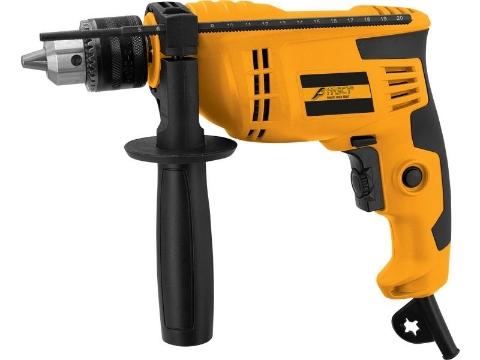 El taladro eléctrico FASCY es una herramienta de uso profesional diseñado para perforaciones en concreto, madera, metales, plástico. Indicado también para limpieza con cepillo metálico desarrollado para uso exclusivo de taladro y sierra copa. Posee carcasa nylon de alta resistencia contra golpes, empuñadura ergonómica, cómoda y manejable a la hora de trabajar que le permite realizar trabajos de forma rápida, sencilla y segura. Además puede regular la velocidad de acuerdo al tipo de material a perforar. Utilizado principalmente en carpintería, mueblería, tapicería y uso doméstico en general. 

DATOS TÉCNICOS 
- Modelo: FA6015 
- Mandril: 13MM 
- Voltaje: 220v 50/60hz 
- Potencia: 500W 
- Velocidad: 0-2700 rpm 
- Capacidad de Trabajo: 
- Metal: 10MM 
- Madera: 20MM 
- Concreto: 13MM" 

INCLUYE: 
- Empuñadura 
- Cutter 
- Cinta Métrica 3 metros 
- Pinza Universal 
- Variedad de Mechas 
- Variedad de BITS 
- Tarugo de Plástico