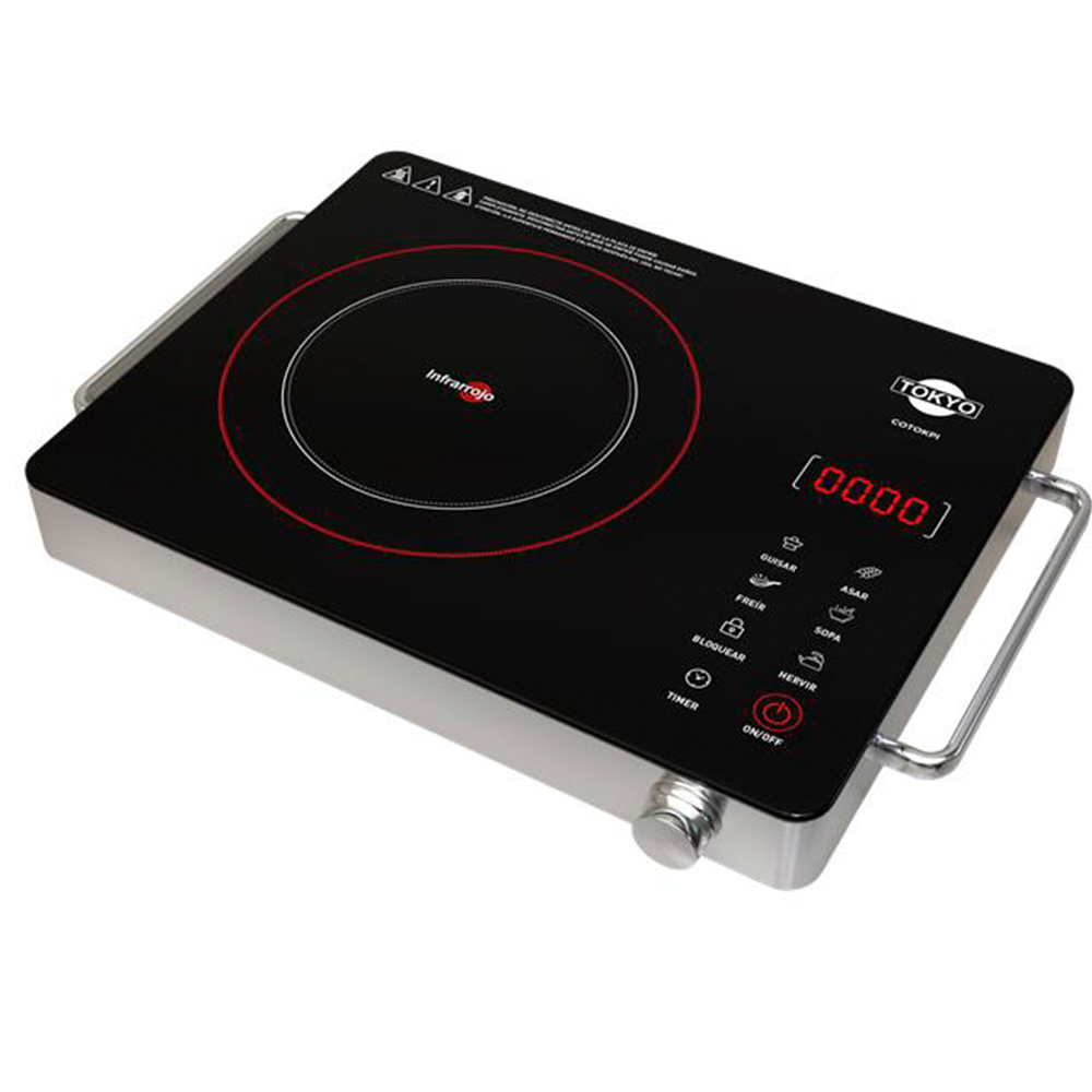 La mejor opción para cocinar con la más alta calidad y un diseño elegante, la placa infrarroja Tokyo que cuenta con 1 zona infrarroja y 2000 W. de potencia.

Descripción

* Panel LED, con pantalla táctil.
* Asas para fácil transporte.
* Bajo consumo de energía.
* Placa de vidrio resistente.
* 8 niveles de temperatura.
* Función temporizador.
* Bloqueo de seguridad.
* 2.000 W de potencia.
* 1 zona infrarroja.

Imágenes meramente ilustrativas. Imágenes e información sujetas a cambios sin previo aviso.

Medidas del Packaging
- ALTO: 46.8 CM
- LARGO: 35.5 CM
- PESO: 17500 GR
- ANCHO: 9 CM
