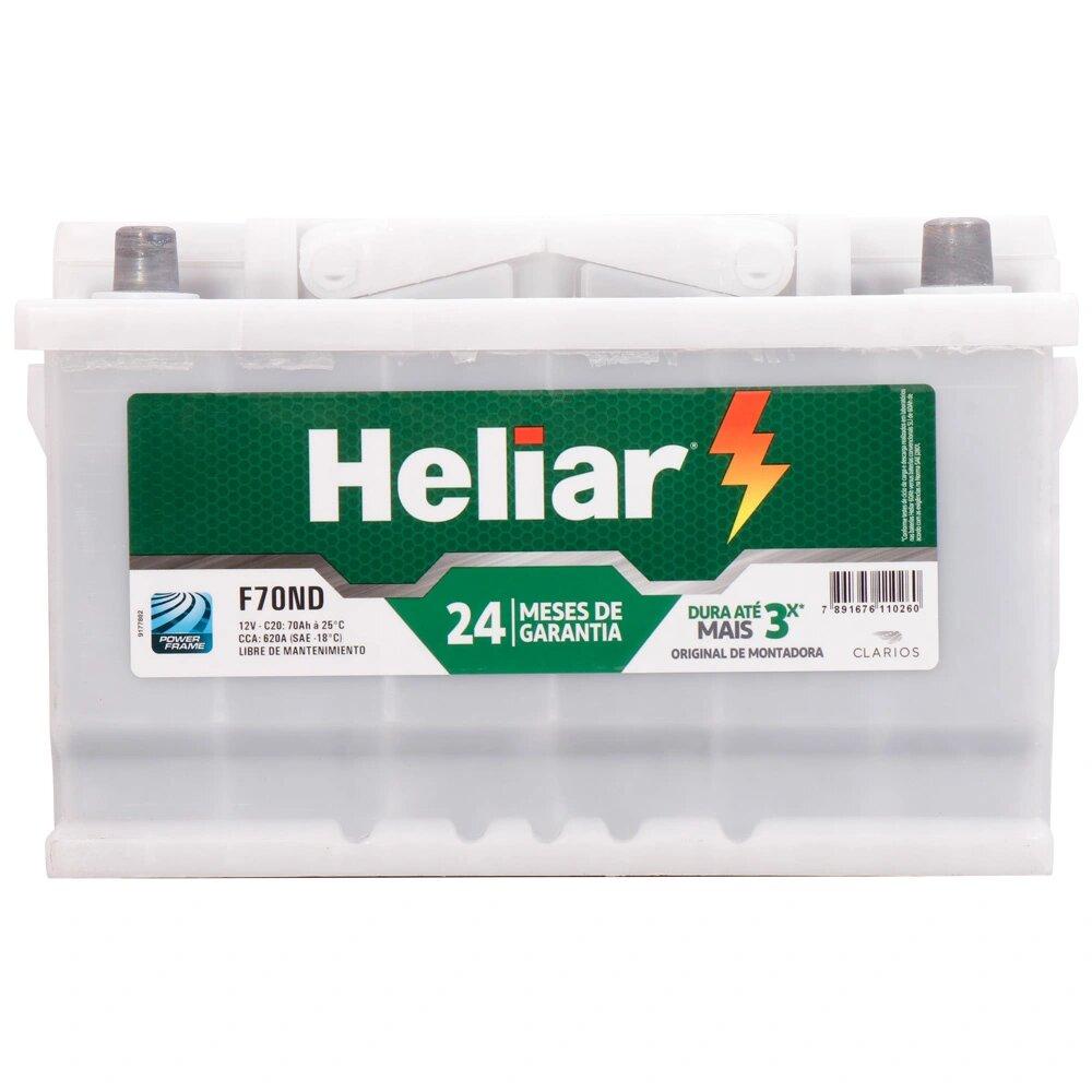 BATERÍA HELIAR 70AH DERECHO
Especificaciones
- Marca: HELIAR
- Tipo de Producto: BATERÍA
- Ancho: 175 MM
- Largo: 281 MM
- Altura: 175 MM
-Período de garantía: 12 MESES
OBSERVACIÓN	El producto entregado puede diferir de la fotografía y especificaciones. Los precios expresados son para compras al contado y de forma online, si requiere financiación o comprar por otro canal los mismos pueden variar.