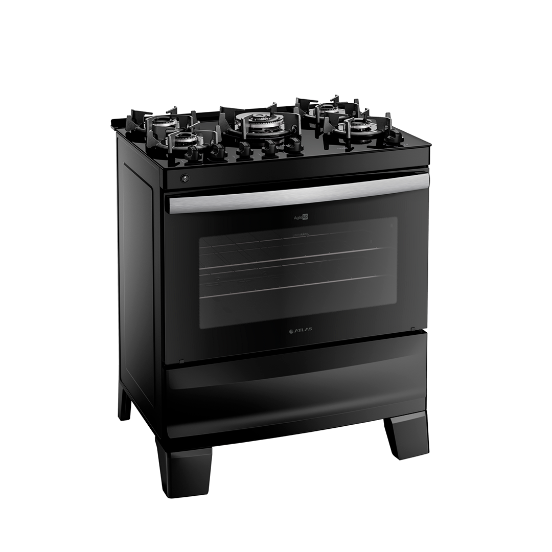 La mesa de cristal ultra resistente y el tirador de aluminio cepillado añaden un toque de elegancia a tu cocina. Los pies altos y resistentes proporcionan estabilidad y seguridad durante el uso y facilitan la limpieza.

Especificaciones técnicas

- 5 hornallas.
- Superficie de vidrio templado negro, fácil de limpiar.
- Horno espacioso con puerta de vidrio y sistema de fácil apertura.
- Encendido automático en hornallas y horno para mayor comodidad.
- Rejillas esmaltadas resistentes y duraderas.
- Perillas ergonómicas para un control preciso del fuego.
- Funciona con gas.