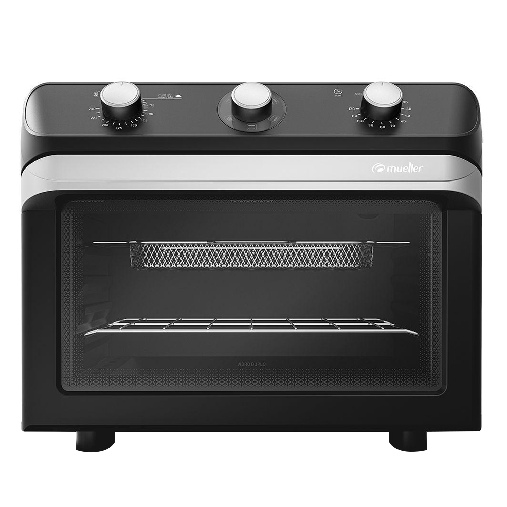 Espacio de horno para preparar grandes porciones a la vez. Hornear, dorar, dorar, freír sin aceite, deliciosas recetas para toda la familia.

Especificaciones técnicas
- Capacidad 35 Lts.
- Puerta con dos capas de vidrio.
- Temperatura mínima de 50 °C y máxima de 250 °C.
- Termostato para control de temperatura.
- Temporizador de hasta 120 min.
- Potencia 1850W.

Medidas
- Alto: 39 cm.
- Largo: 48 cm.
- Profundidad: 45 cm.
