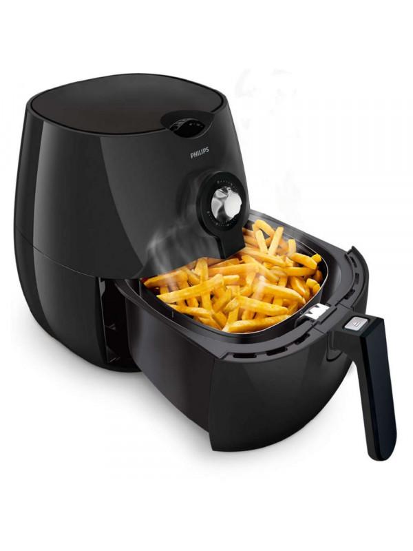 FRITADORA PHILIPS AIRFRYER HD9218/70 NEGRA

- Con la Airfryer podrá freír, tostar, asar e incluso hornear
- La innovadora Airfryer de Philips con tecnología Rapid Air no solo es fantástica para freír, sino que también le permite tostar, hornear e incluso asar sus platos favoritos: una solución completa para todas sus comidas.
- Temporizador y regulador de temperatura de ajuste manual.
- Su temporizador integrado le permite preajustar tiempos de cocción de hasta 30 minutos. La función de apagado automático incluye un indicador de sonido de "listo". El control de temperatura completamente ajustable le permite preajustar la mejor temperatura de cocción para los alimentos de hasta 200 ºC (390 ºF).
- Frituras saludables con tecnología Rapid Air.
- Con la tecnología Rapid Air, la Airfryer hace circular el aire caliente alrededor de una canasta de cocción de malla metálica, con poco o nada de aceite, ya que fríe, hornea y asa.