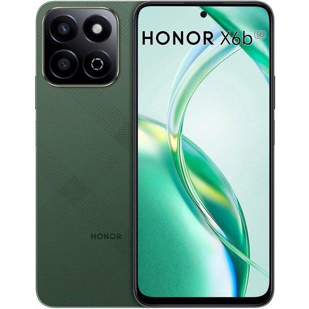 Detalles
- Honor X6b 5G | Aprovecha la potencia eXtra
- Pantalla brillante y dinámica de 90Hz
- Procesador Qualcomm Snapdragon 4 Gen 2
- Cámara de 50MP con IA - Selfie de 5 MP
- Batería de 5200mAh con Sistema de Carga Rápida de 35Wincluido
- RAM ampliable (utilizando la memoria de almacenamiento)
- Certificación general de cinco estrellas para resistencia a caídas del SGS de Suiza

Más Información
- Enchufe eléctrico
- Tipo C (2 pinos)
- Frecuencia 5G
- NR NSA/SA 1, 2, 7, 28, 38, 40, 41, 66, 78
- Bluetooth: 5.0
- Pantalla: Touch Screen Capacitivo
- WiFi: 802.11 a/b/g/n/ac, dual-band, Wi-Fi Direct
- Pulgadas: 6.77"
- Cámara: Trasera 50MP + 2MP con Flash LED - Video 1080@30fps - Frontal 5MP
- Color: Verde (Forest Green)
- Modelo: ALT-NX3
- Batería: Li-Ion 5200 mAh (no extraíble) 35W Fast charging
- Peso: Celular 199g - Embalaje 460g
- Conectividad: GPS, GLONASS, GALILEO, BEIDOU
- Sensor: Huella digital (lateral), acelerómetro, giroscopio, proximidad
- Resolución: 720 x 1610 píxeles
- Audio: 3G2, 3GP, AAC, AMR, ASF, M4A, MP3, MP4, WMA, AAC LC, AMR-NB, GSM FR, HE-AAC, HE-
- Procesador CPU: Chipset Qualcomm Snapdragon 4 Gen 2 (4 nm) - GPU Adreno 613
- Display: TFT LCD, 90Hz
- Frecuencia 4G: LTE B1(2100), B2(1900), B3(1800), B5(850), B7(2600), B8, B20, B28, B38, B40
- Frecuencia 3G: WCDMA 1(2100), 2(1900), 5(850), 8(900) Mhz
- Frecuencia 2G: GSM 850/900/1800/1900 Mhz Sim1 & Sim2
- Chip: Dual SIM (Nano-SIM, dual stand-by)
- Conexiones: USB-C - Audio 3.5mm
- Memoria: Interno 256GB/4GB RAM - Posee ranura para * tarjeta microSD (*vendido por separado)
- Sistema Operativo: Android 14
- Energía / Voltaje: Cargador 110~220V 50/60 Hz
- Video: H.263, 3GPP, MPEG-4, MPEG-TS, H.264 AVC, MPEG-4 SP, VP8, WebM, MKV
- Dimensiones: Celular 166,9 x 76,8 x 8,19 mm - Embalaje 60 x 90 x 180 mm