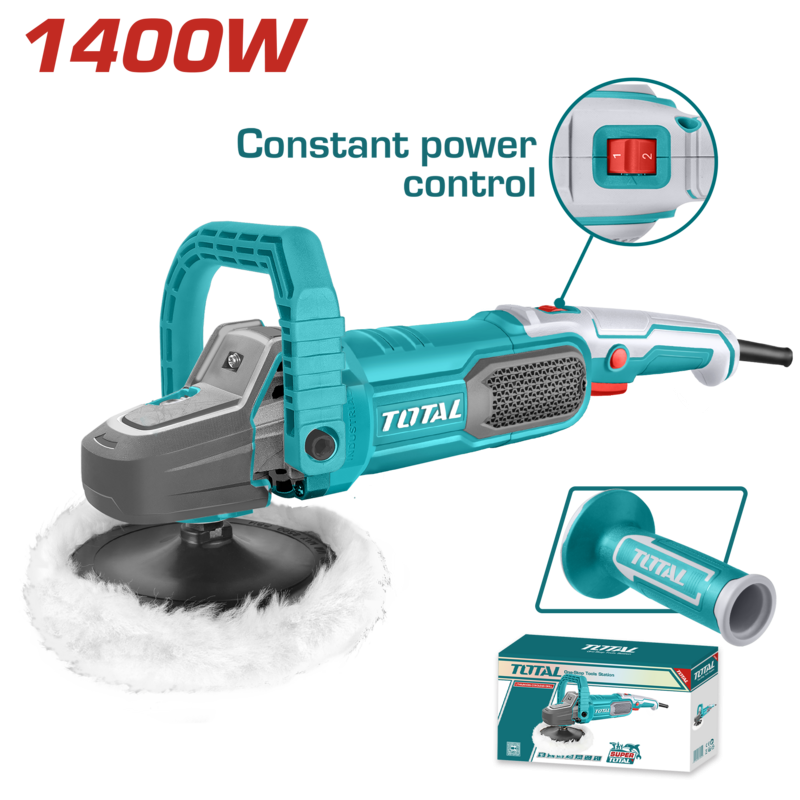 REF: TP11418026
- FUNC. POTENCIA CONSTANTE
- Voltaje: 220-240 V~50/60 Hz
- Potencia de entrada: 1400 W
- Velocidad sin carga: 600-3200 rpm
- Diámetro de la almohadilla de pulido: 180 mm
- Tipo de eje: M14
- Caja de engranajes de aluminio
- Velocidad variable con potencia constante
- Interruptor de bloqueo
- Con 1 cubierta de cabeza, 1 mango auxiliar, 1 mango en D, 1 almohadilla de pulido con gancho y bucle, 1 bonete de pulido, 1 juego de carbones extra
- Empaquetado en caja de color