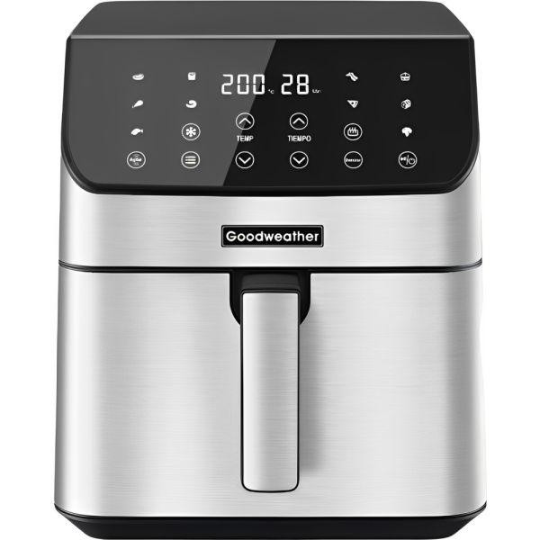 - Capacidad de 6,5 litros
- Sistema de Ahorro de Aceite -90%
- Potencia 1700 Watts.
- Panel y Pantalla Touch LCD
- Funciones: Calentar / Freir / Cocinar