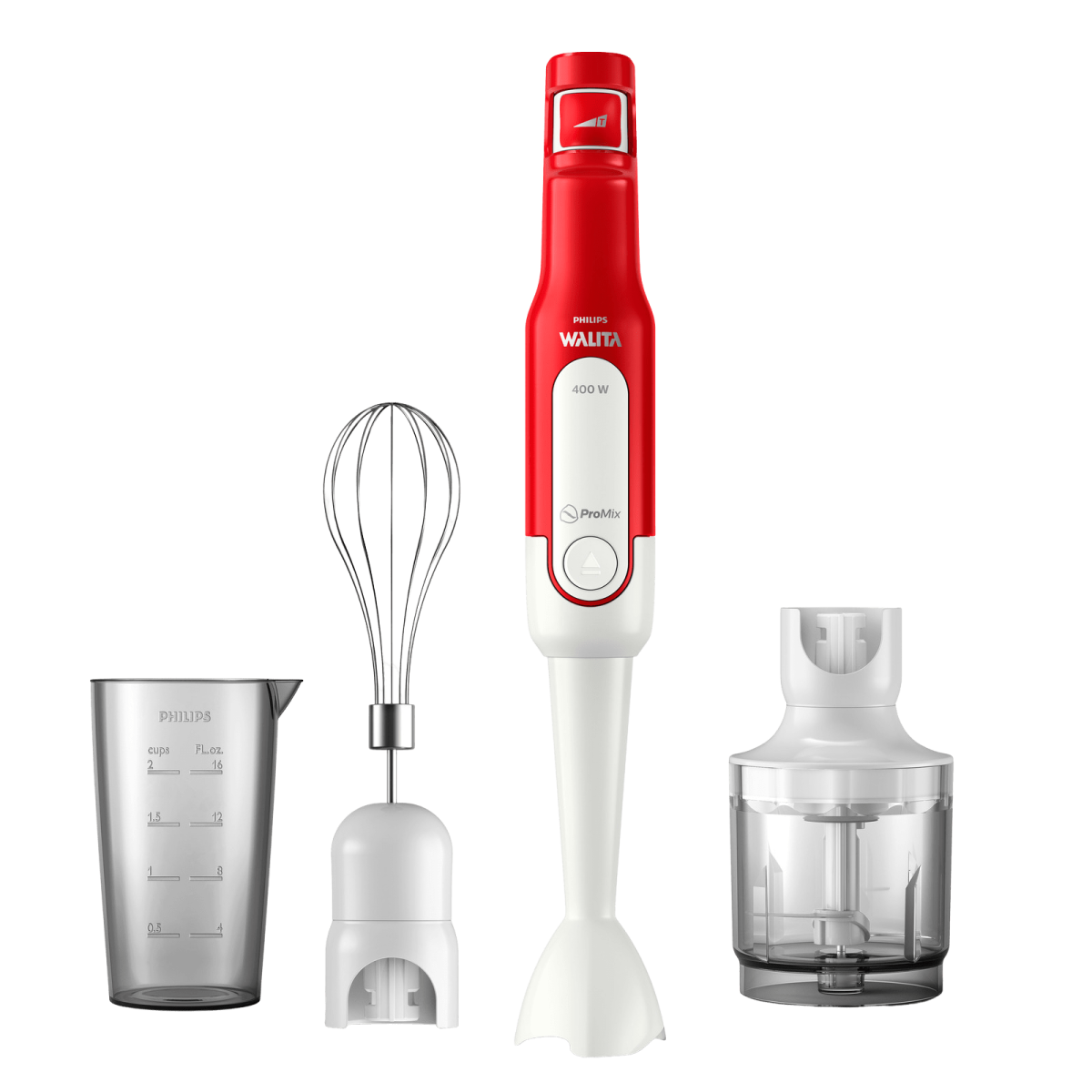 Descripción del Producto
Con la licuadora Philips Walita, ¡tu cocina se vuelve mucho más práctica! Con la tecnología Pro Mix, que muele más y salpica menos, gracias a su forma triangular que crea un flujo de circulación ideal para los alimentos. Es fácil de limpiar y desmontar; solo necesitas un botón para cambiar de accesorio. Tiene 400 W de potencia, un botón de guía de velocidad que controla la velocidad gradualmente, una base de plástico desmontable e incluye un miniprocesador de 300 ml, un batidor de claras y un vaso de 1 L. Prepara tus recetas favoritas más rápido y sin complicaciones. Recetas favoritas en cualquier lugar.

Especificaciones técnicas
- Altura: 39,9 cm
- Ancho: 6,6 cm
- Profundidad: 6,6 cm
- Peso: 0,755 kg
- Altura: 39,9 cm
- Ancho : 6,6 cm
- Profundidad : 6,6 cm
- Línea : Diaria
- Peso : 0,755 kg
- Color : Rojo
- Potencia : 400 W
- Consumo : 0,4 kWh
- Velocidad : Guía de velocidad
- Frecuencia : 50-60 Hz
- Motor reversible : No
- Tecnología : Pro Mix
- Material : Plástico
- Alimentación : Enchufado a la toma de corriente
- Tamaño del cable : 80 cm
- Sello Inmetro : UL-BR 19.1392
- Artículos incluidos : Hay 3 utilidades en 1 producto, tiene las funciones de batidora, mini procesador y batidor de claras de huevo.