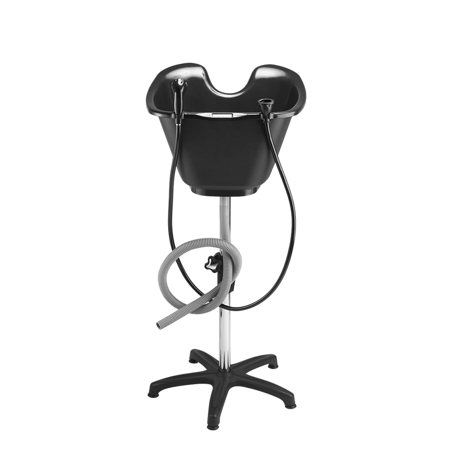 El Lavatorio Facile es dinámico y se destaca por su levedad, modernidad y funcionalidad.

- Bacha: La bacha con sistema de ajuste de altura es grande, lo que facilita las tareas del profesional al lavar el cabello largo y voluminoso;
- Estructura: Estructura de acero cromado con ajuste de altura;
- Base: Tiene una base estrella de nylon, amplia y robusta, que proporciona una gran estabilidad al producto. Portátil, es ideal para asistencia en la prestación de servicios en la casa de los clientes.

- Ancho: 49,50 cm
- Largo: 54,50 cm
- Altura: mínima 88,00 cm / máxima 117,00 cm
- Volumen Total de la Bacha: 22,00 litros
- Profundidad de la Bacha: 27,70 cm
- No incluye calentador