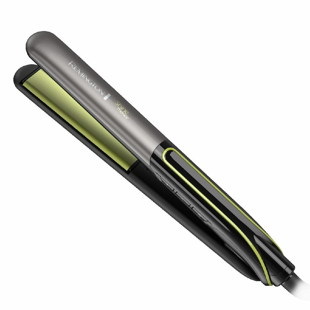 Si deseas un cabello reluciente con un 86 % más de brillo, elige la plancha de cabello Shine Therapy de Remington. Las placas con revestimiento de cerámica avanzada contienen aceite de aguacate y macadamia que al calentarse liberan microacondicionadores que realzan el brillo de tu cabello .

* Un alisado perfecto en pocos minutos sin maltrar tu cabello es posible con la plancha alisadora Shine Therapy de Remington.
* Microacondicionadores de Aguacate y Macadamia para un peinado suave y brillante.
* Ajustes de temperatura digital de 150°C a 230°C para cualquier tipo de cabello.
* Temperatura máxima profesional de 230°C para alisar en pocas pasadas.
* Microandicionadores de aguacate y macadamia.
* Placas de cerámica que ayudan a reducir el frizz.
* Apagado automático, cierre de seguridad.
* Cable giratorio de 1.8 metros.
* Calentamiento rápido.

Medidas del Packaging
ANCHO	6 CM
ALTO	13 CM
LARGO	36 CM
PESO	2680 GR