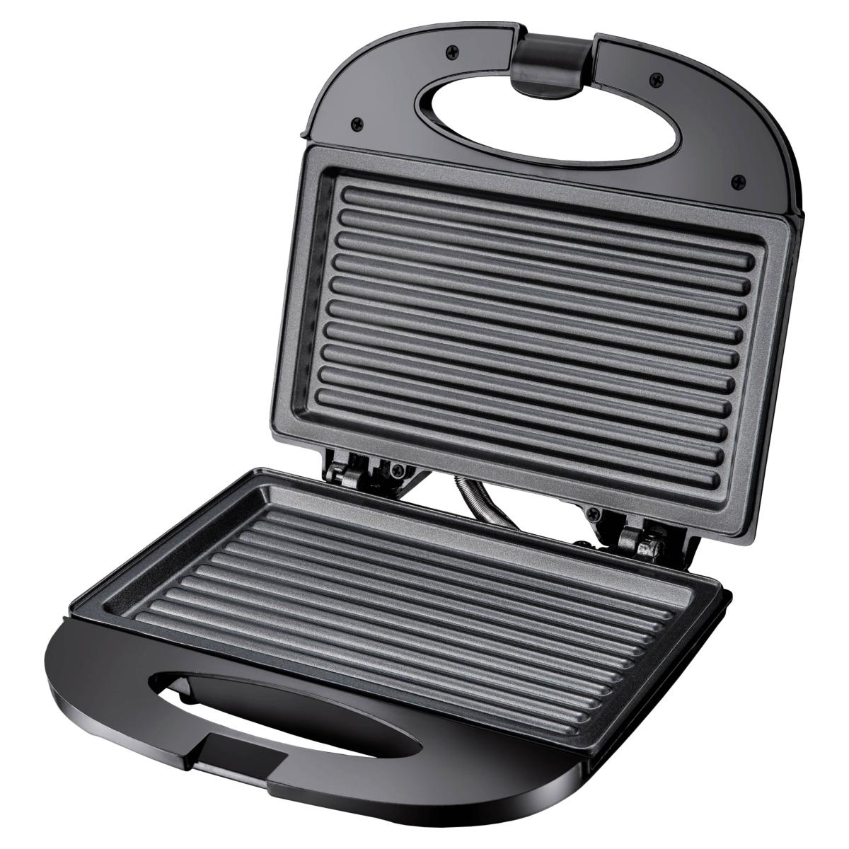 Disfruta de deliciosos sándwiches a la parrilla con nuestra sandwichera grill. Su superficie antiadherente garantiza un fácil desprendimiento y una limpieza sin complicaciones. La tecnología cool touch mantiene la carcasa exterior fría al tacto para mayor seguridad. Las luces LED indicadoras te permiten saber cuándo está lista para usar. Con su soporte antideslizante, podrás cocinar con estabilidad. Funciona con voltaje de 220V~50Hz y tiene una potencia de 800W. Prepara sándwiches perfectamente tostados y sabrosos con nuestra sandwichera grill de calidad.


CARACTERÍSTICAS
- Antiadherente
- Cool touch
- Luces LED indicadoras
- Soporte antideslizante
- Voltaje: 220V~50Hz
- Potencia: 800W