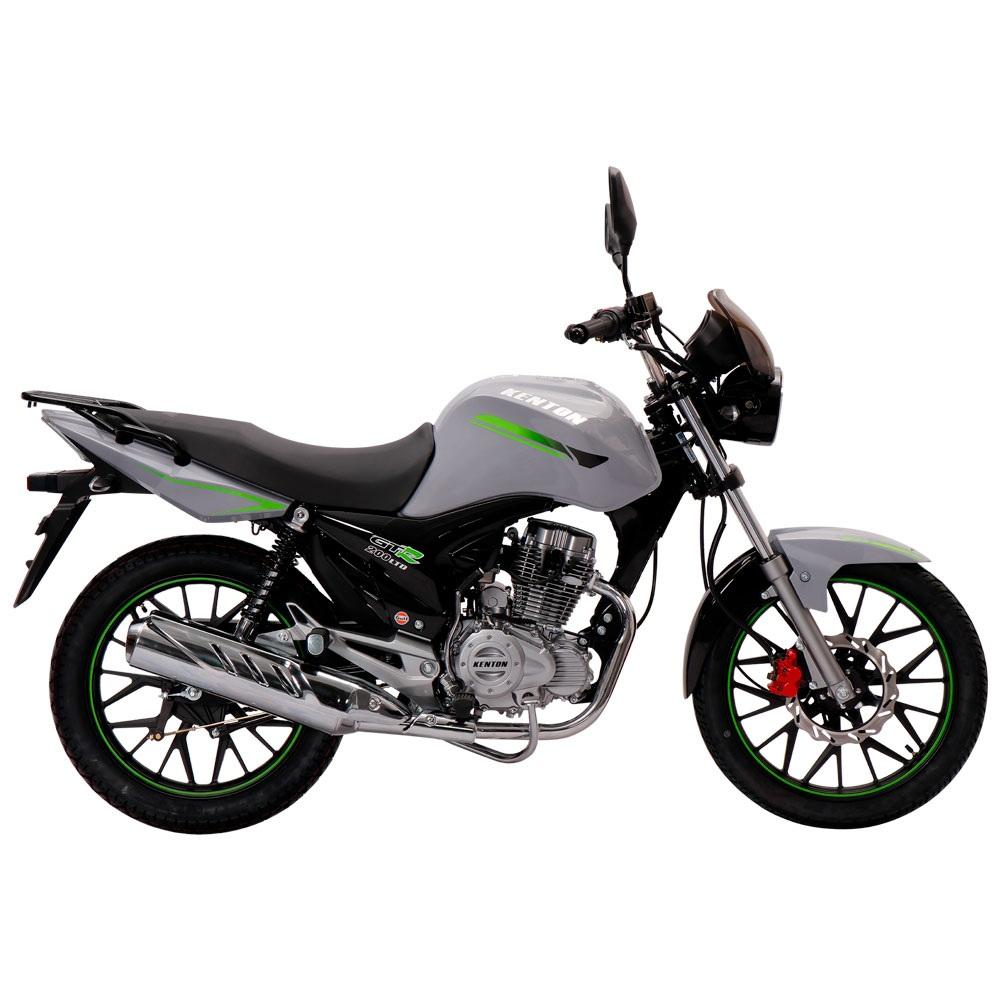 - Marca	KENTON
- Tipo de Producto	MOTOCICLETA
- Tipo de Motor	MOTOR OHV 200CC CON DISTRIBUCIÓN A VARILLA, 4 TIEMPOS, MONO CILÍNDRICO, REFRIGERACIÓN POR AIRE
- Tipo de cambio en caja	MECÁNICA
- Alimentación	CARBURADOR
- Neumático Delantero	2.75-18
- Neumático Trasero	100/90-18
- Tipo de Moto	RUTERA
- Cilindrada	200 CC