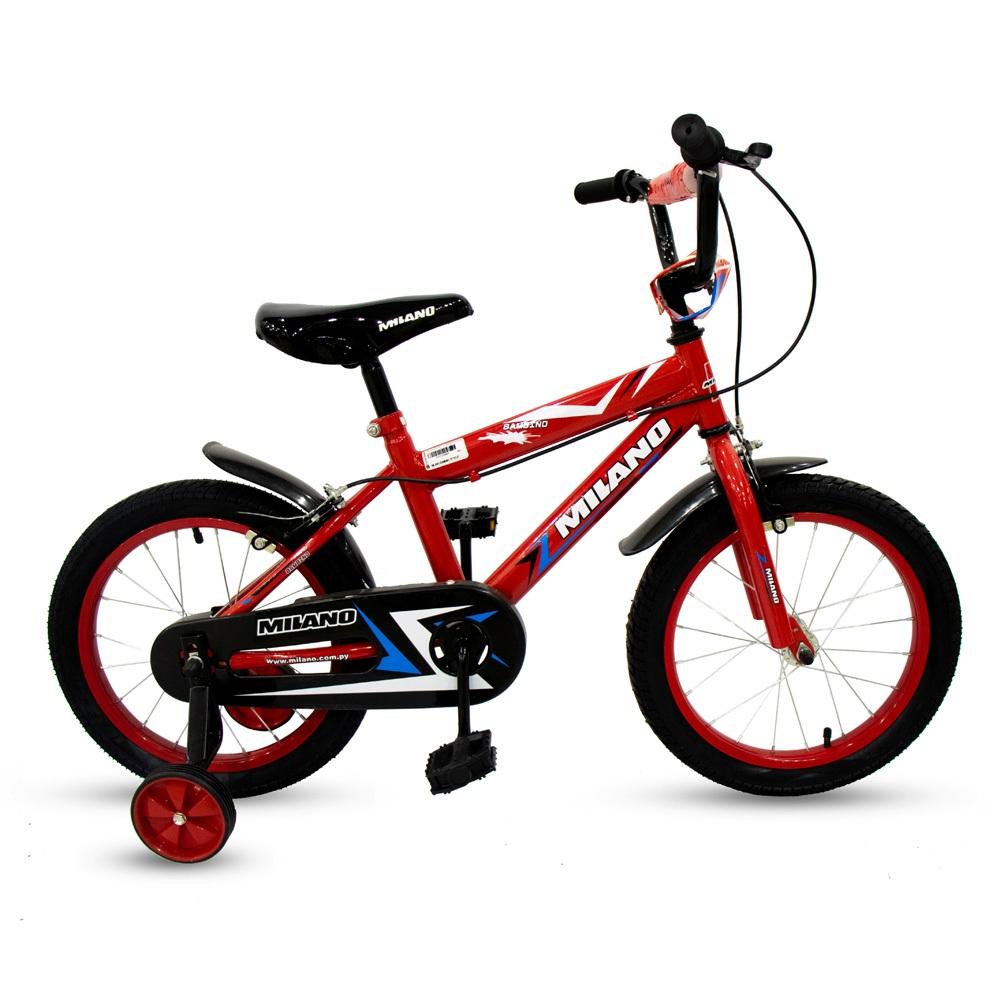 - Marca: MILANO
- Tipo de Bicicleta: INFANTIL
- Aro: 16"
- Tipo de Producto: BICICLETA
- Modelo: BAMBINO
- Color: ROJO
- Cubiertas: TODO TERRENO (16" X 2.125)
- Frenos: U-BRAKE
- Material de Cuadro: ALEACIÓN
- Cuadro: CUADRO INTERMEDIO - UNISEX
- Suspensión: RIGIDA
- Tipo de suspensión: RIGIDA