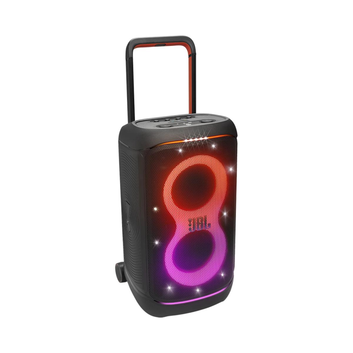 Parlante JBL Party BOX 520

El JBL PartyBox 520 ofrece un espectáculo de luces vibrante y nuestro sonido más potente, audaz y contundente hasta la fecha, gracias a la nueva tecnología AI Sound Boost, para que nadie olvide tus fiestas. El sonido es potente, pero el altavoz es fácil de transportar, para que puedas llevar la fiesta a todas partes, desde el patio trasero o la piscina hasta ese lugar increíble en mitad de la naturaleza. El asa con fácil agarre y las ruedas anchas del PartyBox 520 permiten moverlo fácilmente para llevarlo allá donde vayas. Con hasta 15 horas de reproducción, puedes organizar varias fiestas antes de tener que recargar la batería. Y no te preocupes por salpicaduras ni derrames, este altavoz está diseñado para sobrevivir a las fiestas más locas.

Características técnicas:

- Modelo: JBL PartyBox 520
- Potencia de salida: 400W RMS
- Parlantes: 2 woofers de 7.5" + 2 tweeters de 1"
- Batería: 8000 mAh (hasta 15 h de uso), extraíble, carga rápida
- Conectividad: Bluetooth 5.3, entrada XLR/¼", USB-C, AUX
- Funciones: AI Sound Boost, show de luces, emparejamiento Auracast™, Sintonizador
- Resistencia: IPX4 (salpicaduras)
- Dimensiones: 399 x 799 x 436 mm
- Peso: 25,5 kg