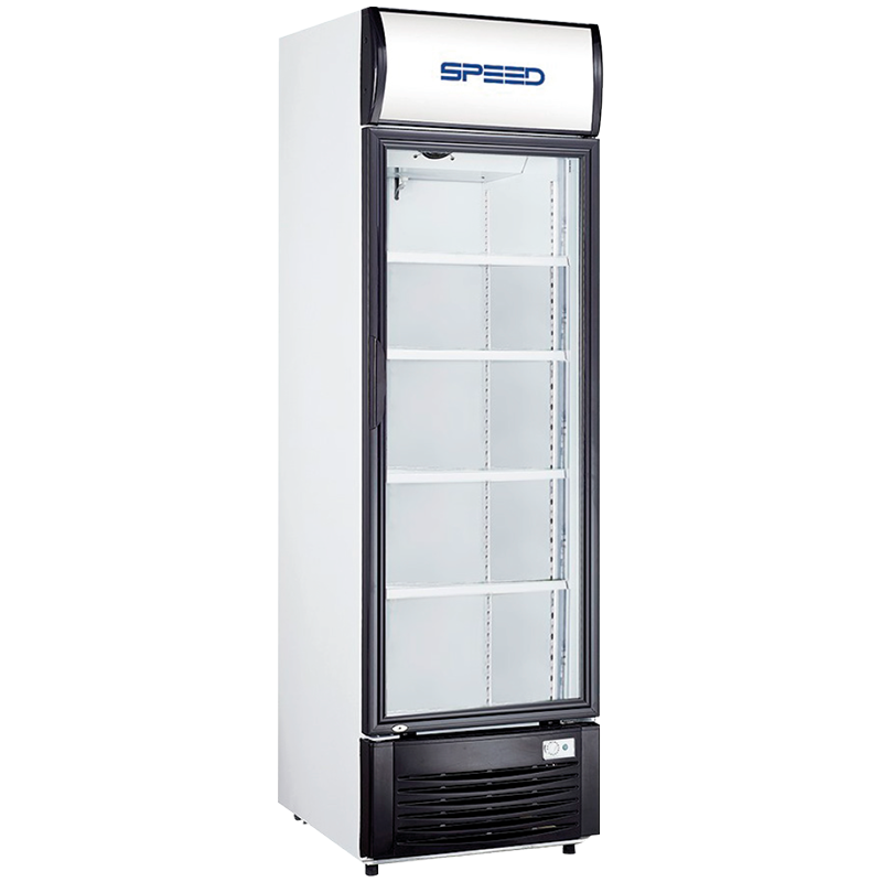 VISICOOLER SPEED VERT 430L F/HUM DBL/V 62X67X207

- Para exhibir gaseosa, agua, lácteos.
- Puerta de vidrio, cerradura con llaves.
- Sistema de enfriamiento uniforme.
- 220V/50Hz