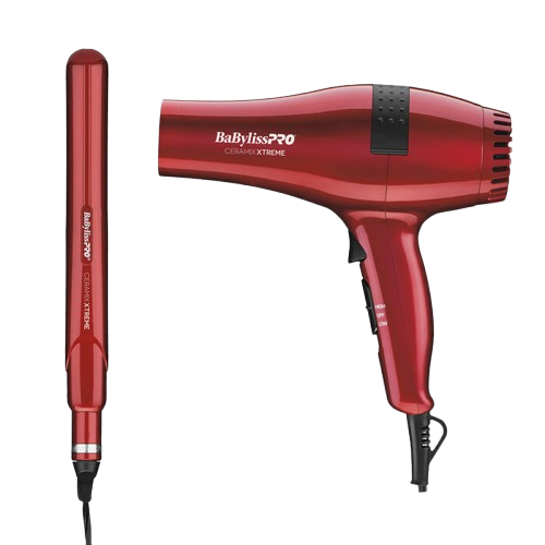 JUEGO DE REGALO DE SECADOR Y PLANCHA DE EDICIÓN LIMITADA! 
Este juego de regalo incluye un secador profesional y una plancha alisadora de 1 in.
La combinación de potencia y tecnología, este potente secador de 2000 vatios con tecnología cerámica produce un calor infrarrojo lejano extrasuave y uniforme que protege el cabello de los daños. El motor profesional ligero y de potencia extra-alta le confiere el estupendo rendimiento sobre el que BaBylissPRO ha construido su reputación. Con 2 ajustes de calor/velocidad y un concentrador de aire removible, este secador puede hacerlo todo.